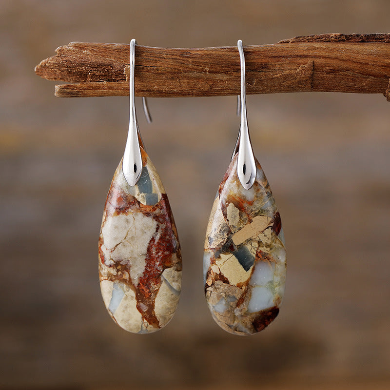 Nicomaine – Earthstone Teardrop Earrings