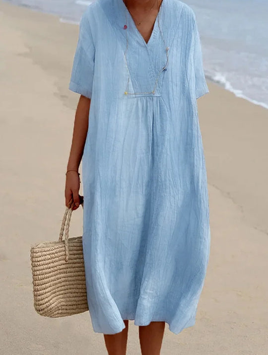 Isla - Cotton and linen dress for women