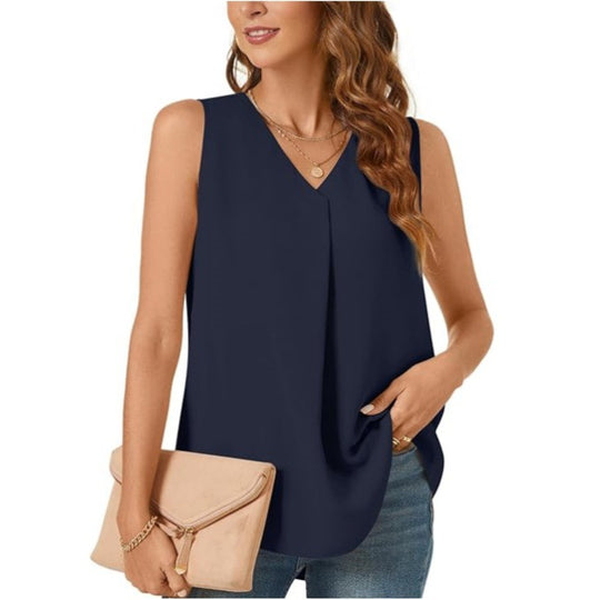 Camié - Sleeveless V-neck blouse for women