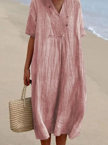 Isla - Cotton and linen dress for women