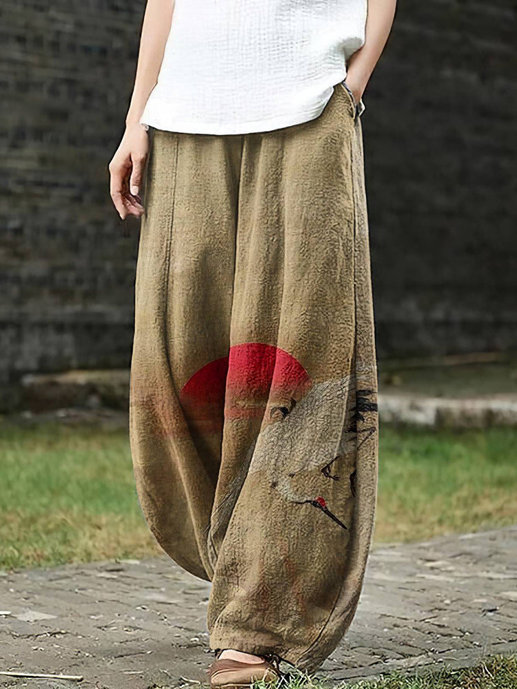 Ayuna – Sunrise Serenity Wide-Leg Trousers for Women