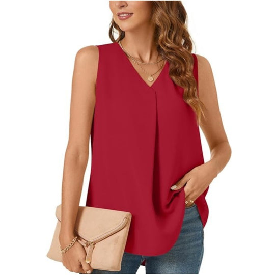 Camié - Sleeveless V-neck blouse for women