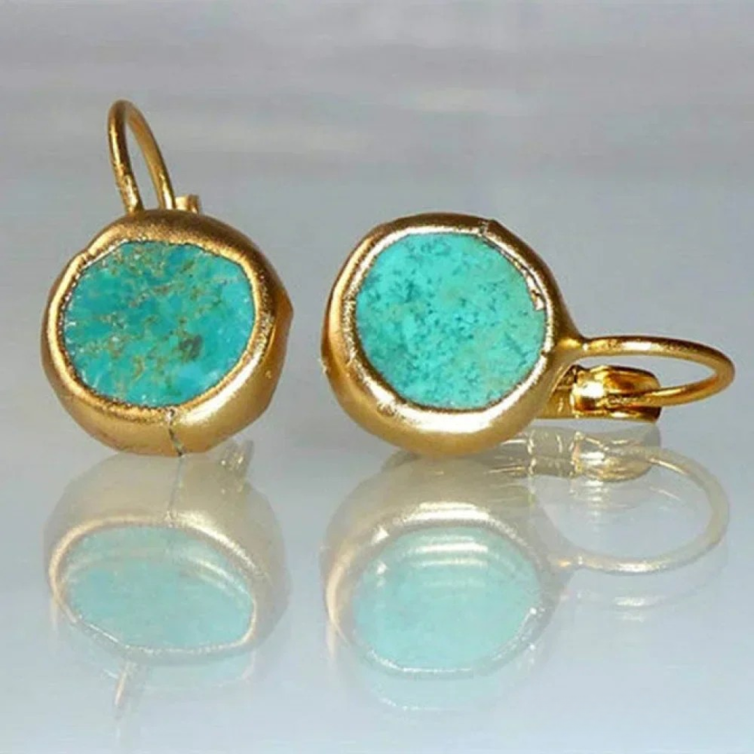 Maxine – Turquoise Glow Gold Earrings