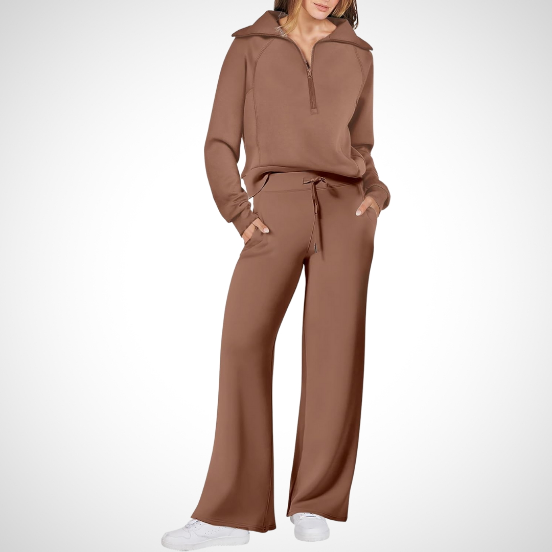 Jeanine – Cozy Two-Piece Zip-Up Lounge Set for Women