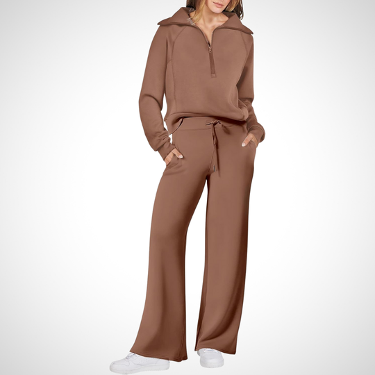 Jeanine – Cozy Two-Piece Zip-Up Lounge Set for Women