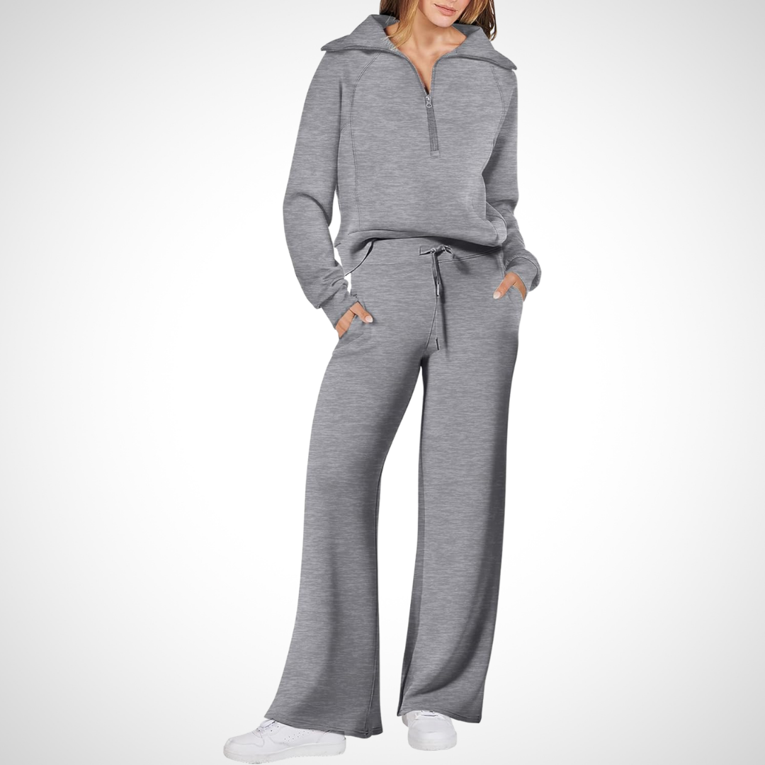 Jeanine – Cozy Two-Piece Zip-Up Lounge Set for Women