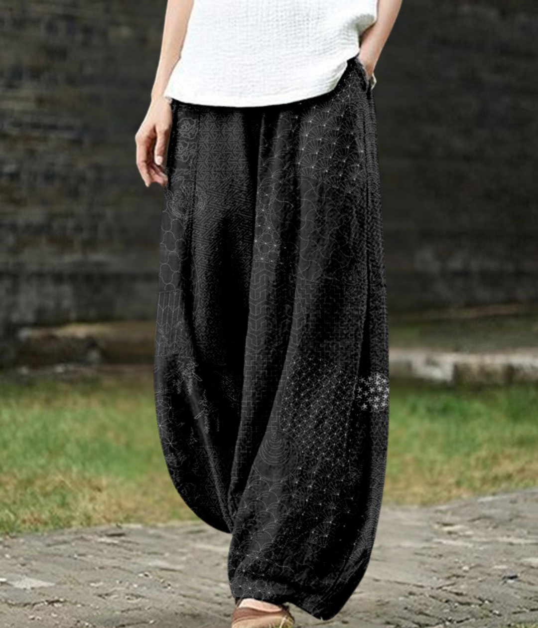 Clare – Midnight Breeze Wide-Leg Trousers for Women