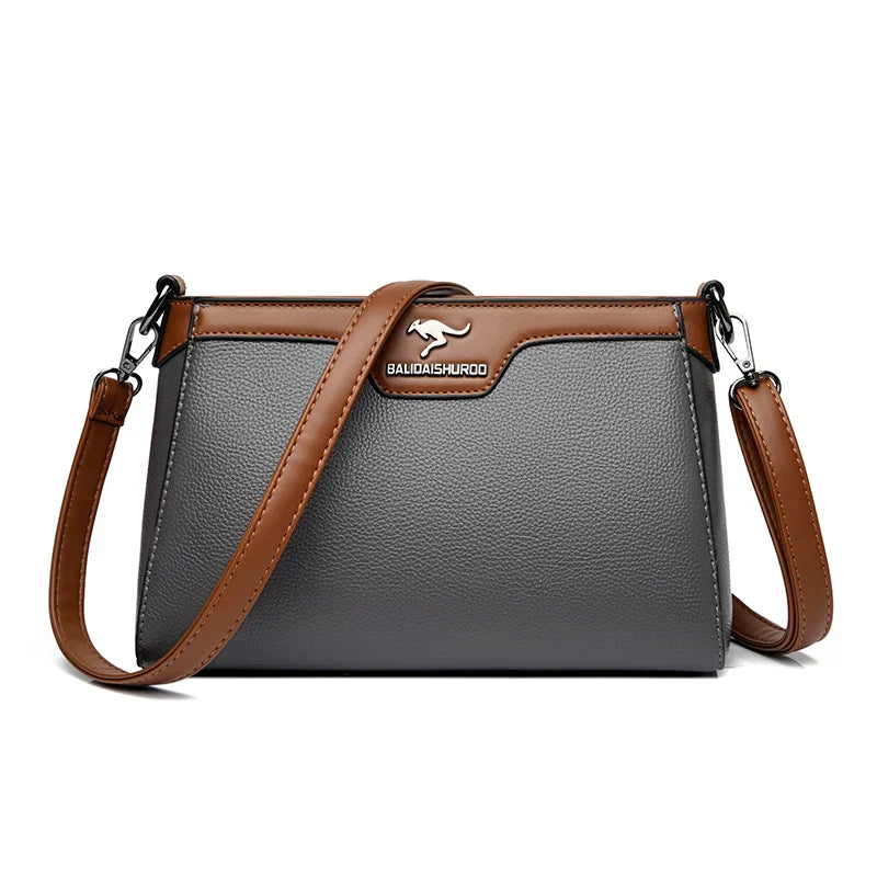 Jenilee – Classic Two-Tone Leather Crossbody Bag for Women