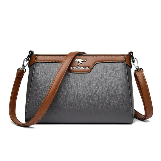 Jenilee – Classic Two-Tone Leather Crossbody Bag for Women