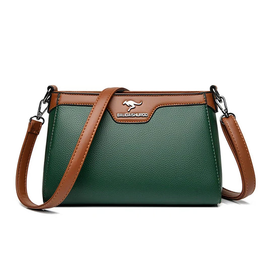 Jenilee – Classic Two-Tone Leather Crossbody Bag for Women