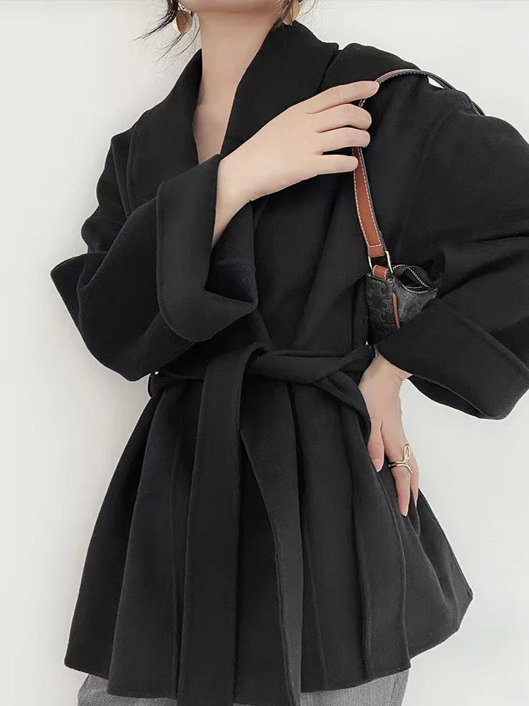 Katelyn – Belted Kimono-Style Wool Coat for Women