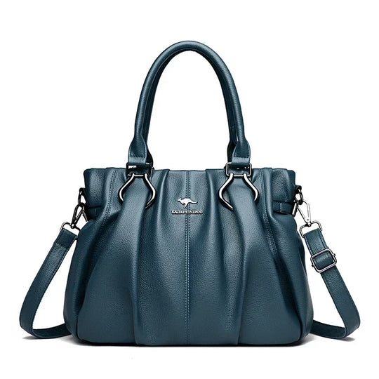 Jayne – Elegant Gathered Leather Tote for Women