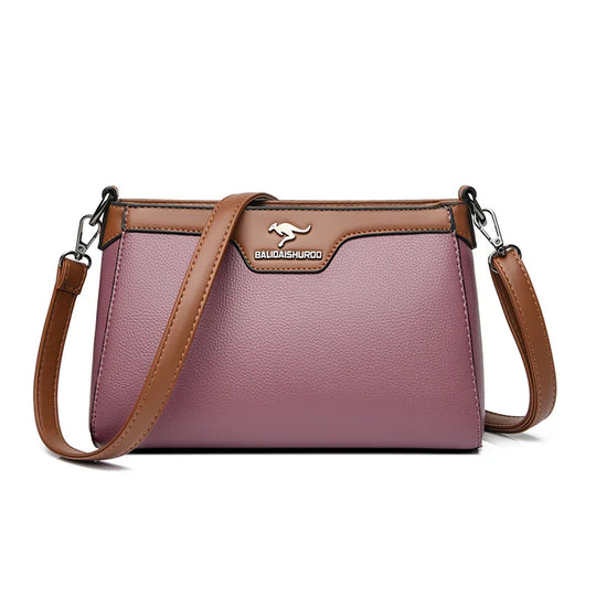 Jenilee – Classic Two-Tone Leather Crossbody Bag for Women