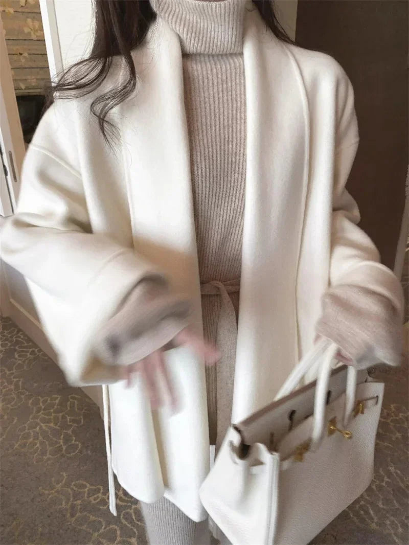 Katelyn – Belted Kimono-Style Wool Coat for Women