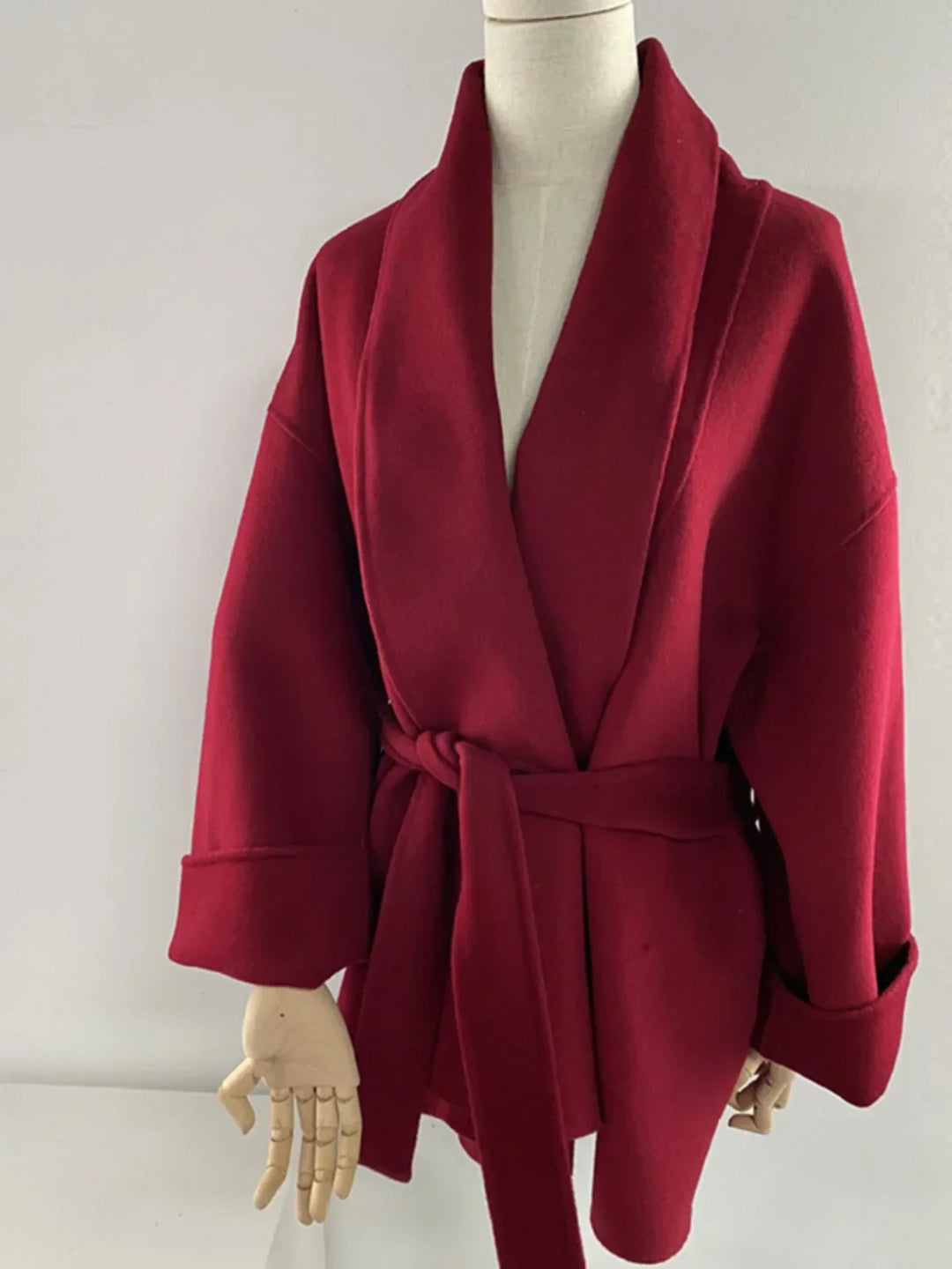 Katelyn – Belted Kimono-Style Wool Coat for Women