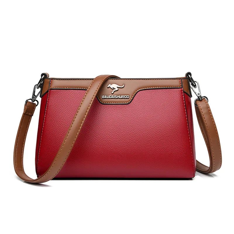 Jenilee – Classic Two-Tone Leather Crossbody Bag for Women