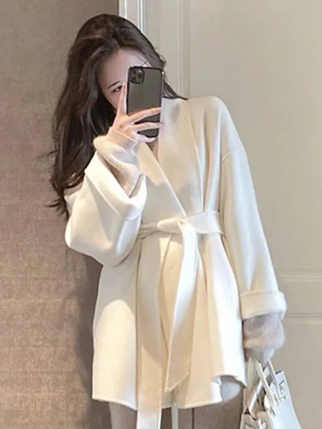 Katelyn – Belted Kimono-Style Wool Coat for Women