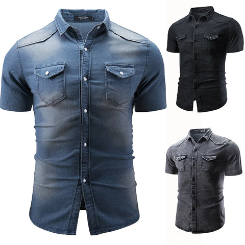 Joshua – Short-Sleeve Denim Shirt for Men