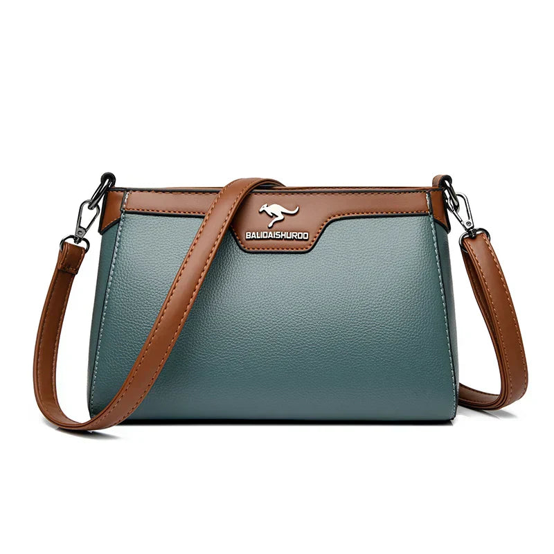 Jenilee – Classic Two-Tone Leather Crossbody Bag for Women