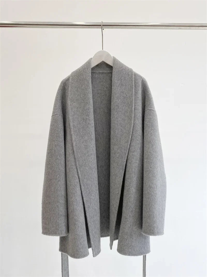 Katelyn – Belted Kimono-Style Wool Coat for Women