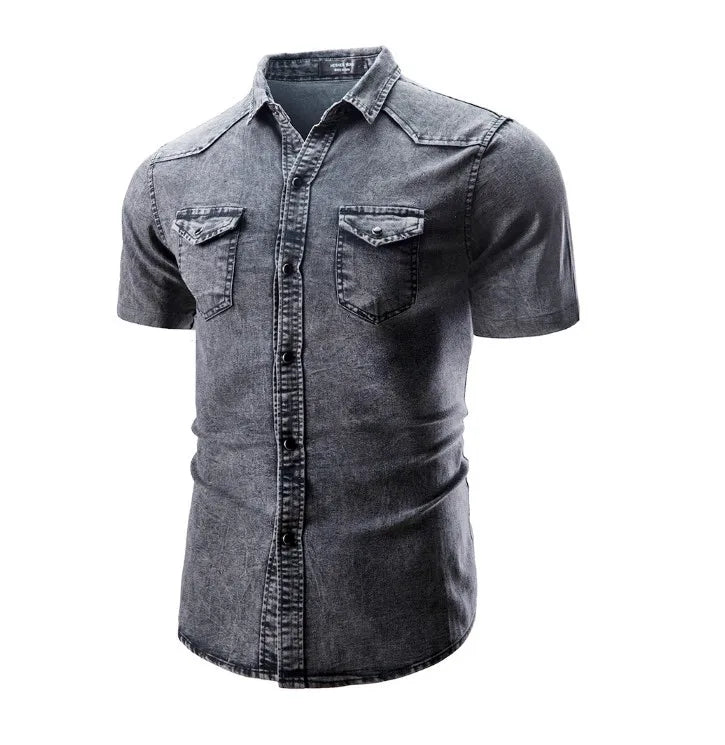 Joshua – Short-Sleeve Denim Shirt for Men