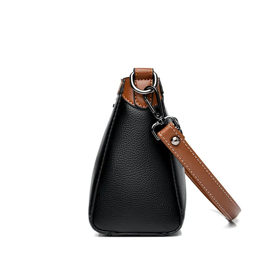 Jenilee – Classic Two-Tone Leather Crossbody Bag for Women