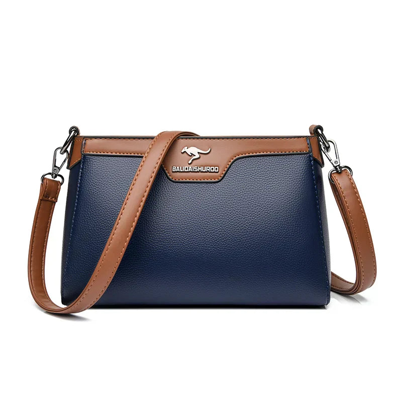 Jenilee – Classic Two-Tone Leather Crossbody Bag for Women