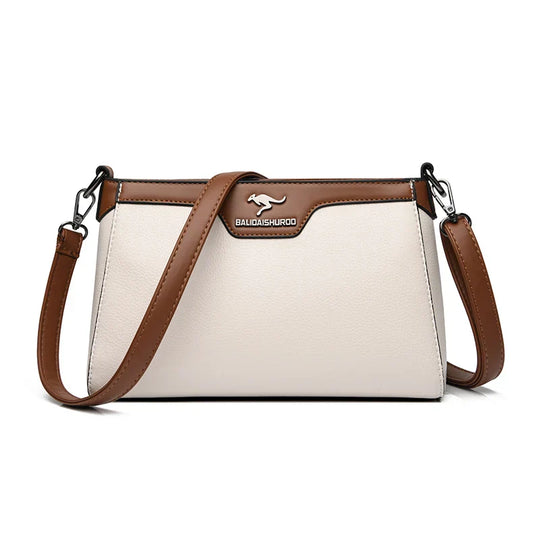 Jenilee – Classic Two-Tone Leather Crossbody Bag for Women