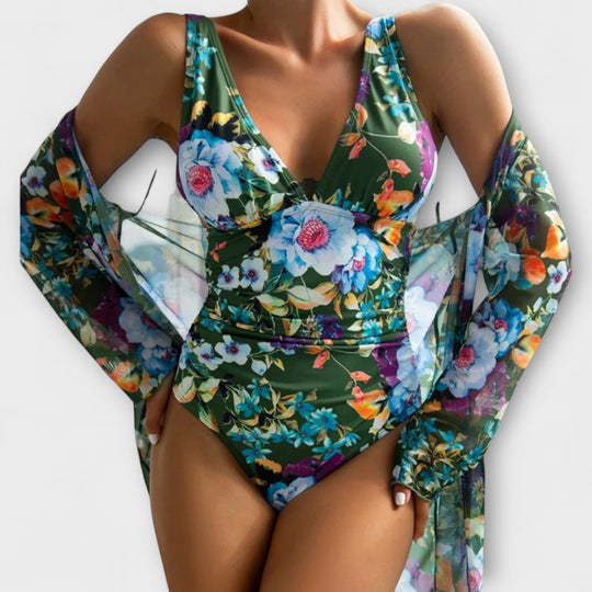 Kaye - Floral Wrap Swimsuit for Women