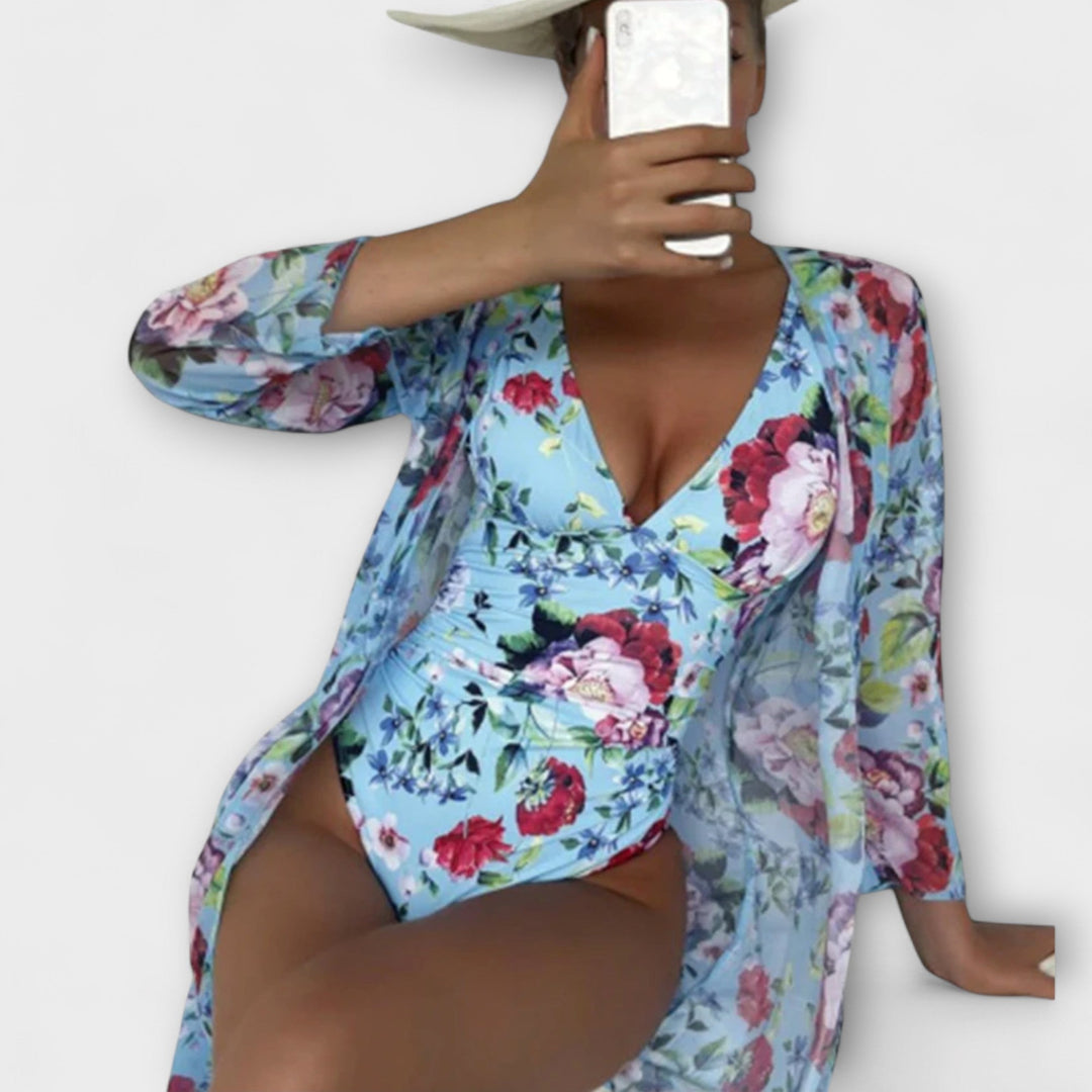 Kaye - Floral Wrap Swimsuit for Women