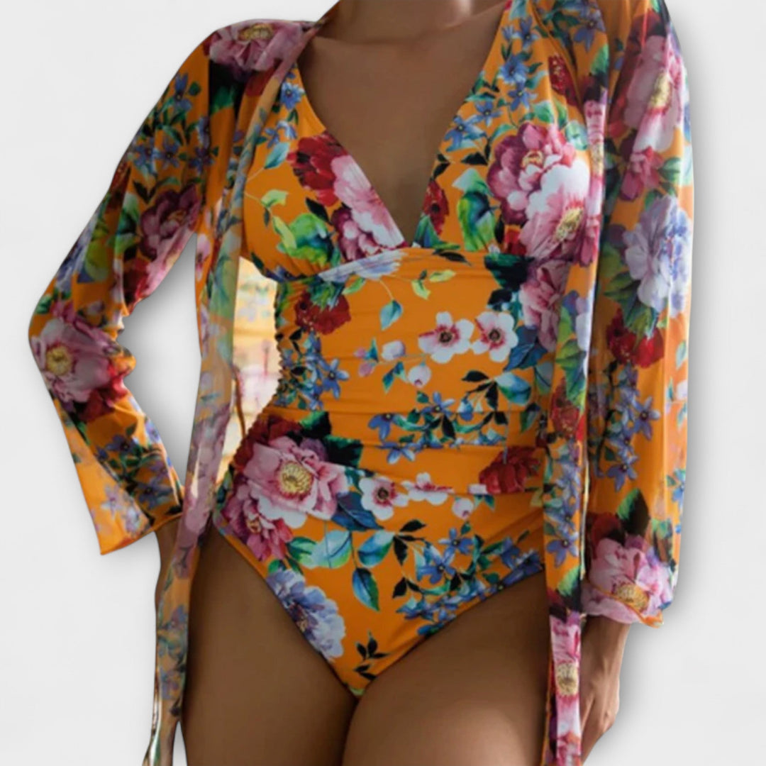 Kaye - Floral Wrap Swimsuit for Women