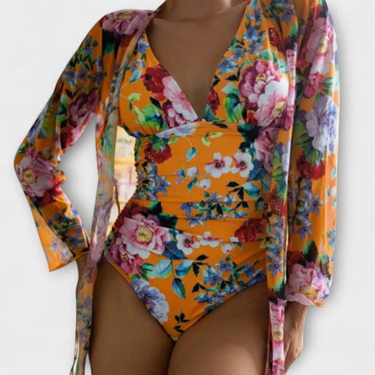 Kaye - Floral Wrap Swimsuit for Women