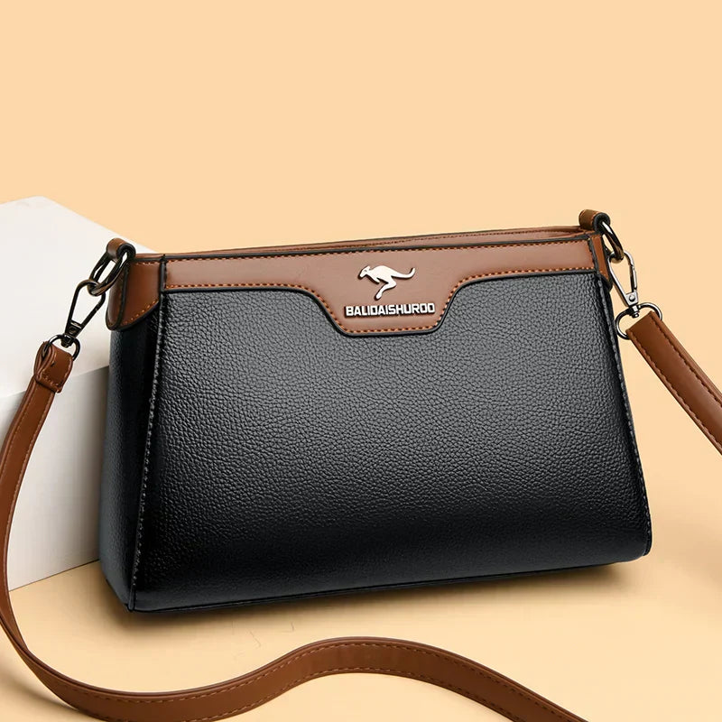 Jenilee – Classic Two-Tone Leather Crossbody Bag for Women