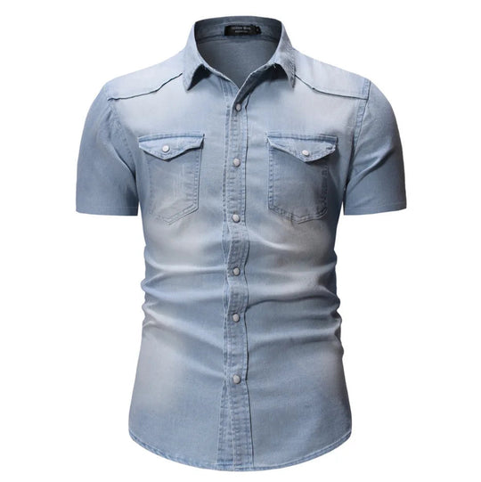 Joshua – Short-Sleeve Denim Shirt for Men
