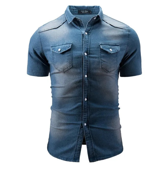 Joshua – Short-Sleeve Denim Shirt for Men