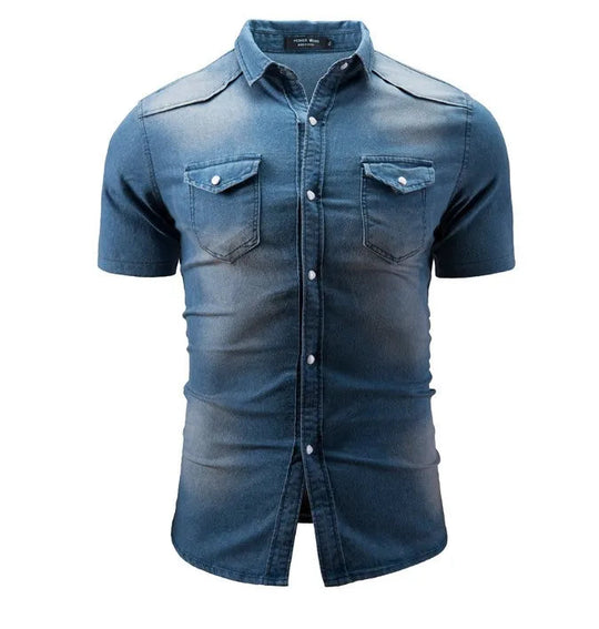 Joshua – Short-Sleeve Denim Shirt for Men