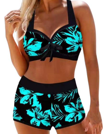 Klarisse - Tropical High-Waisted Bikini Set for Women