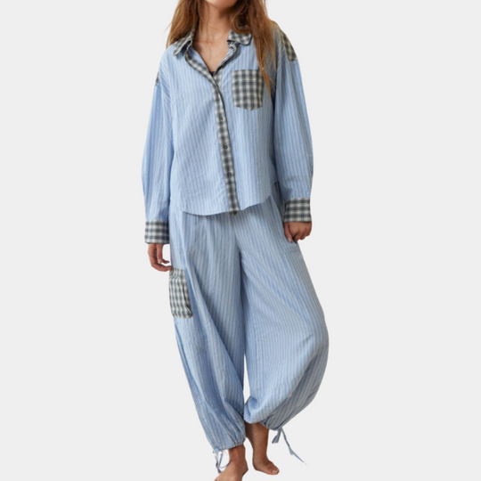 Henrietta – Relaxed Checkered Lounge Set for Women