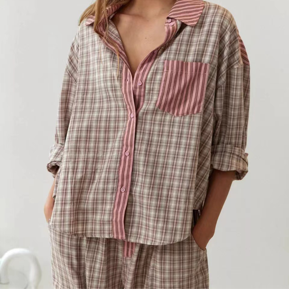 Henrietta – Relaxed Checkered Lounge Set for Women