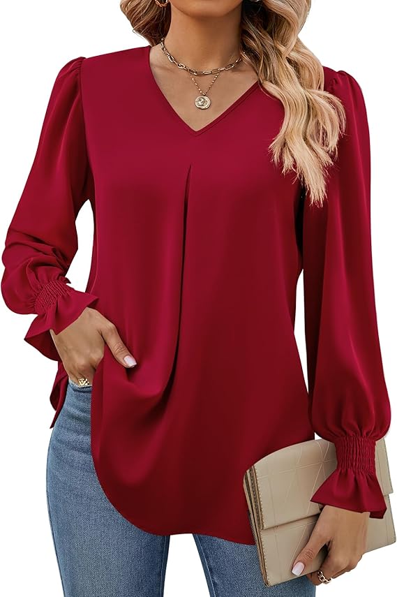 Holley – Versatile V-Neck Blouse for Women