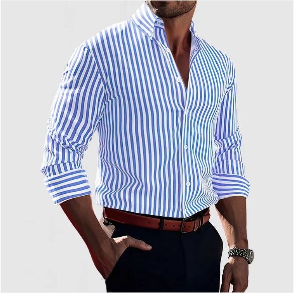 Lorenzo – Striped Button-Down Shirt for Men