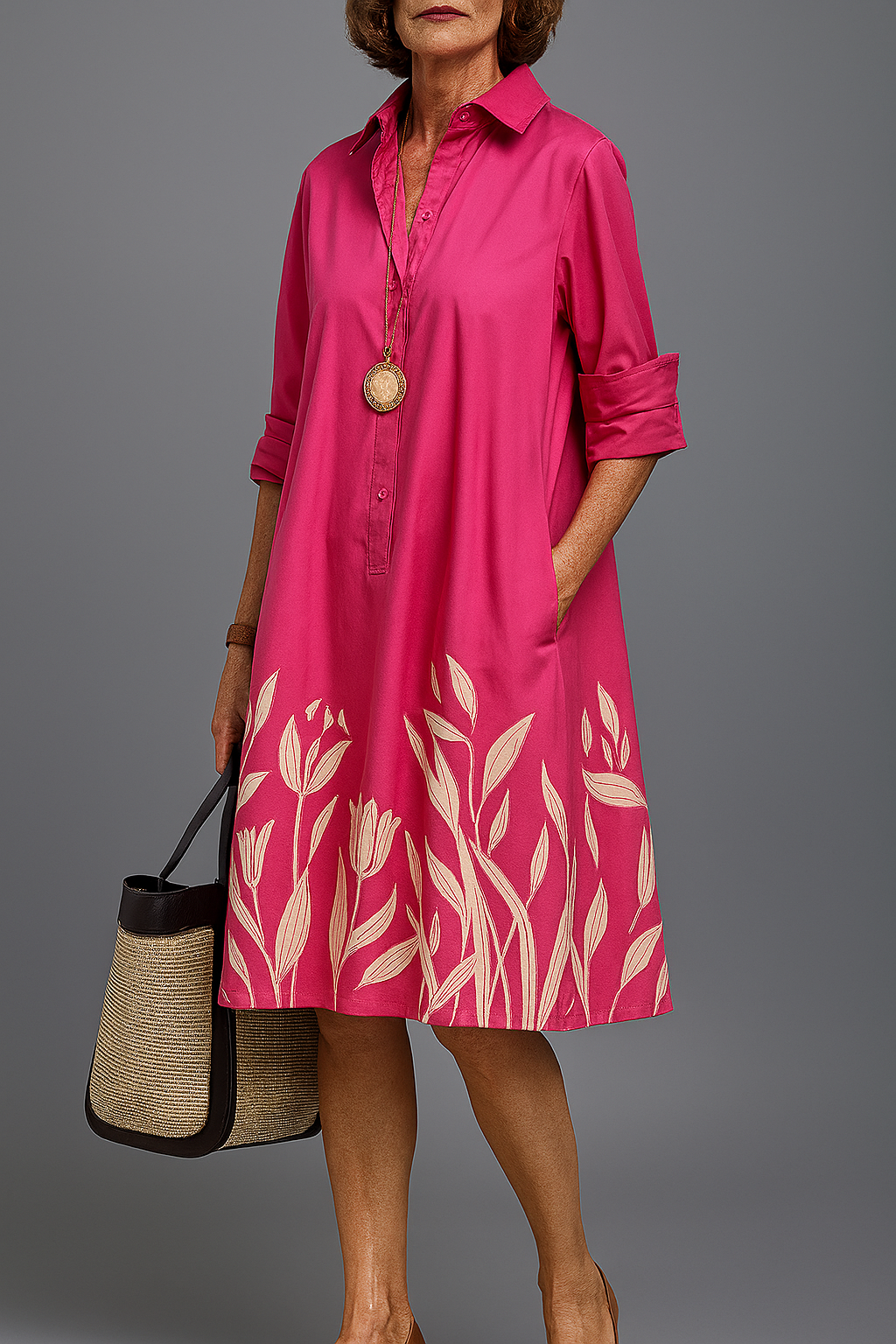 Marlee – Floral Hem Shirt Dress for Women