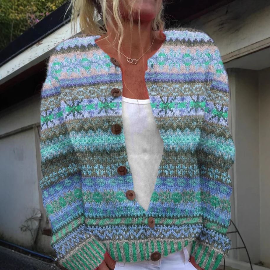 Debra – Cozy Patterned Knit Cardigan for Women