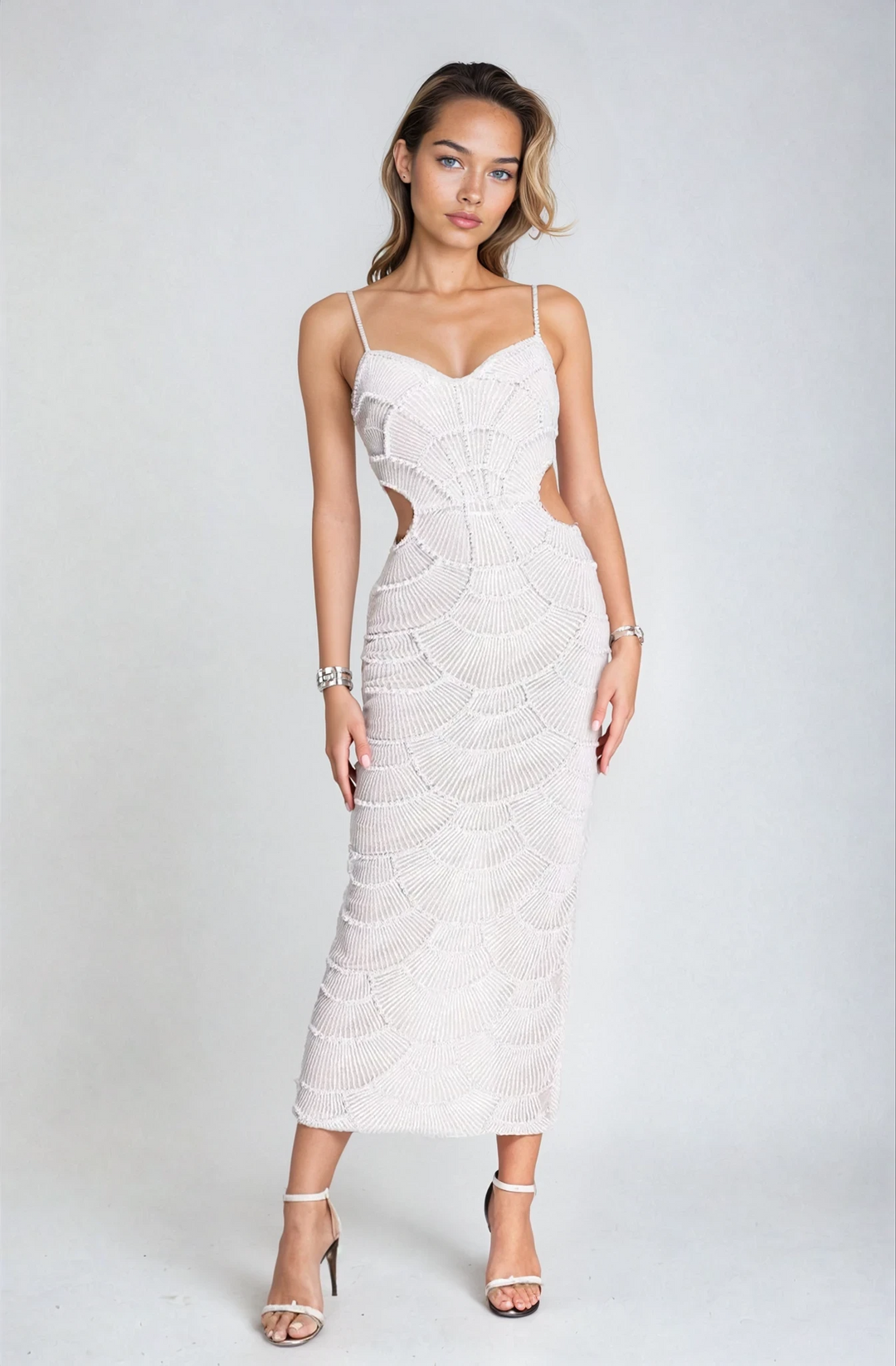 Leisha – Strapless Lace Midi Dress for Women