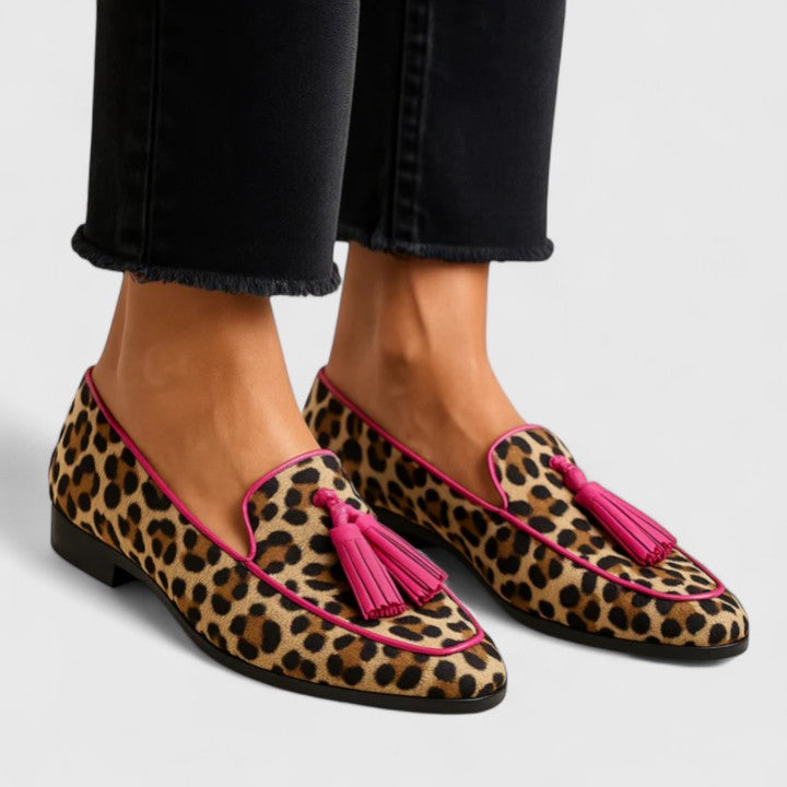 Trini – Playful Leopard-Print Loafers for Women