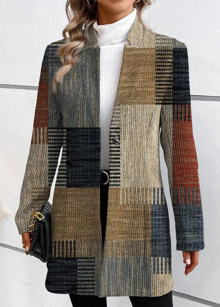 Elowen – Plaid Longline Blazer for Women