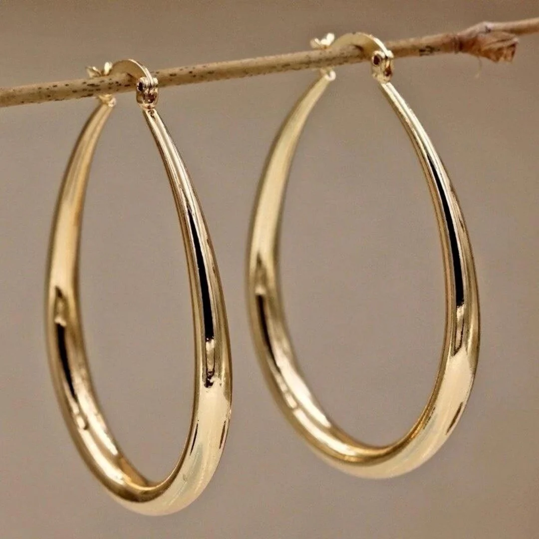 Poppy – Gold Teardrop Hoop Earrings for Women