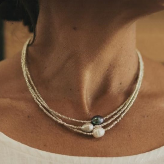 Aylin – Multi-Strand Pearl Beaded Necklace for Women