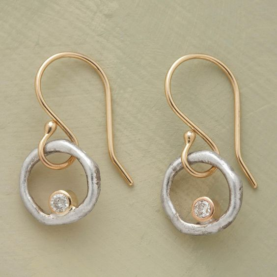 Ariana – Dual Tone Circle Drop Earrings