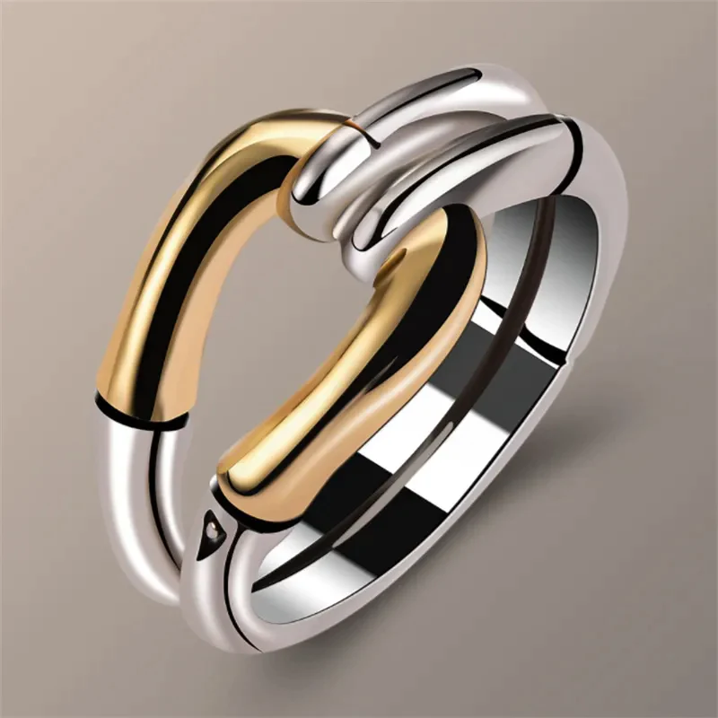 Luciana – Two-Tone Knot Statement Ring for Women